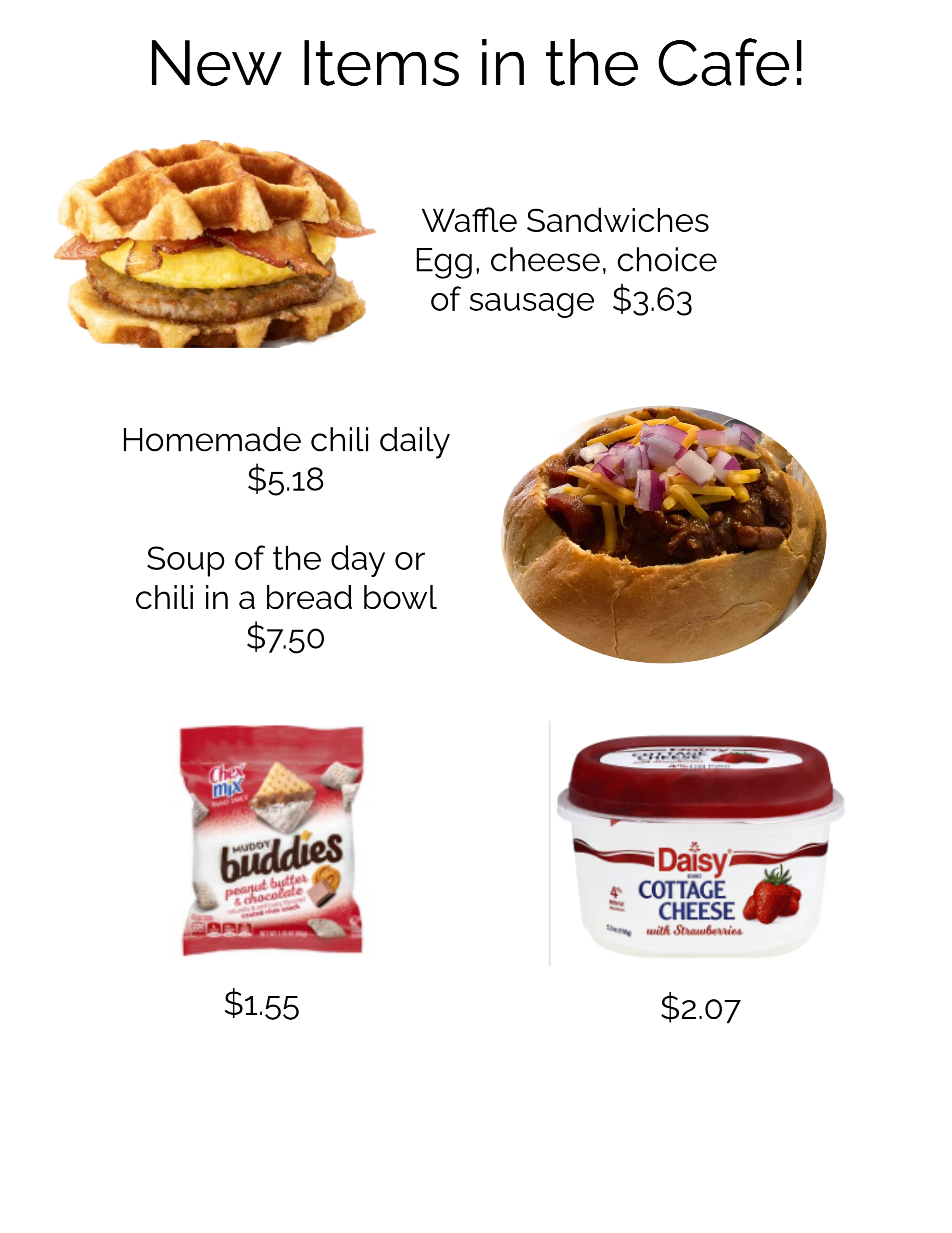New Items in Cafe